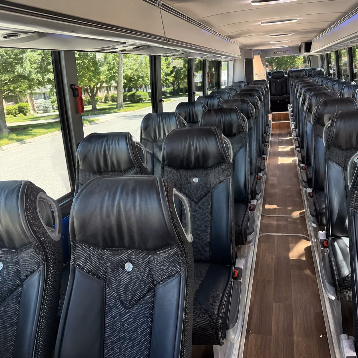 inglewood 40 passenger charter bus inside