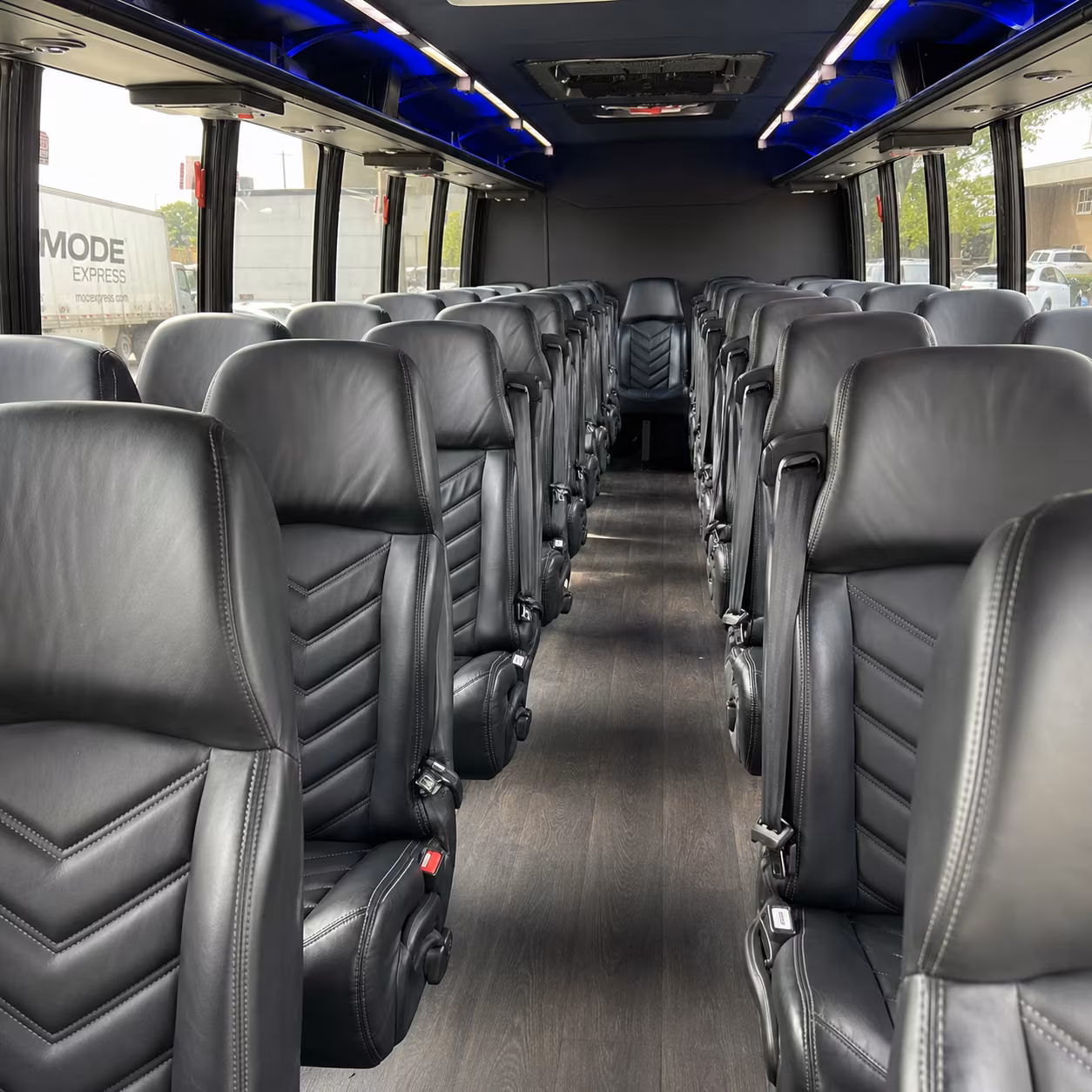 minibuses for bridal party logistics on wedding morning
